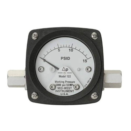 Mid-West Model 120 differential pressure gauge – filter monitoring instrument