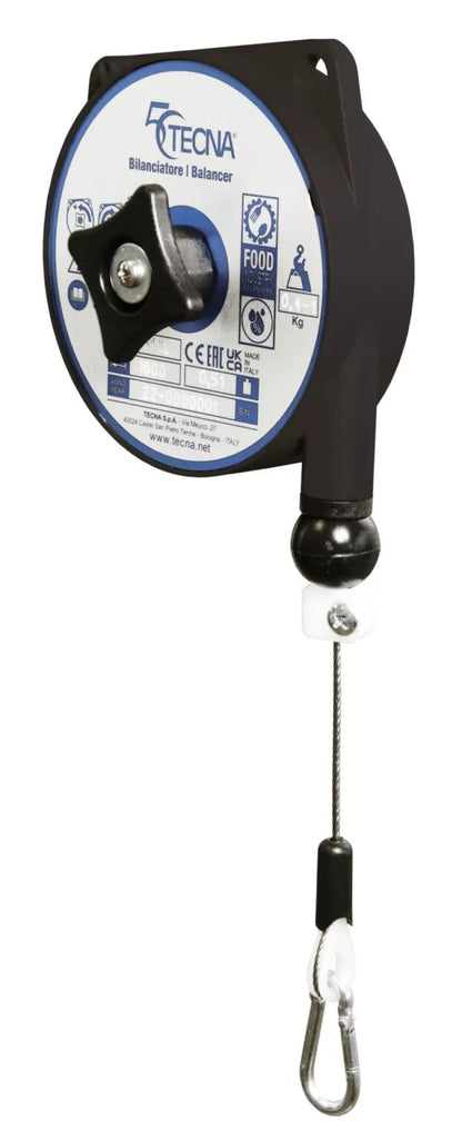 TECNA Stainless Zero Gravity & Retractor Balancers | Food-Grade NSF-H1 Certified Lifting Solutions for Meat, Dairy, Bakery & Chemical Environments