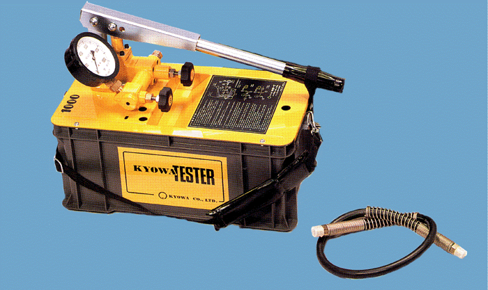 KYOWA Manual Hydraulic / Water Pressure Test Pump – T-50K-P (5MPa / 50 Bar, 4.5L Tank)