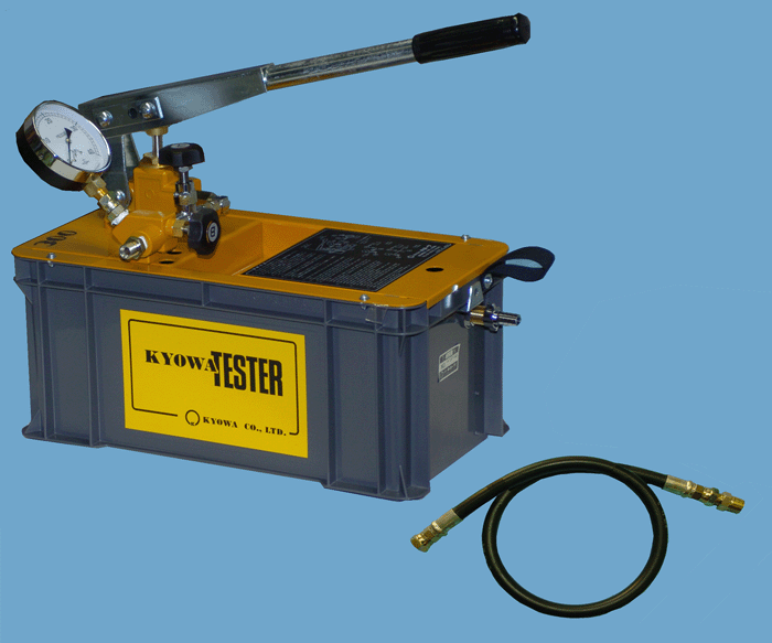 KYOWA Manual Hydraulic / Water Pressure Test Pump – T-50K-P (5MPa / 50 Bar, 4.5L Tank)