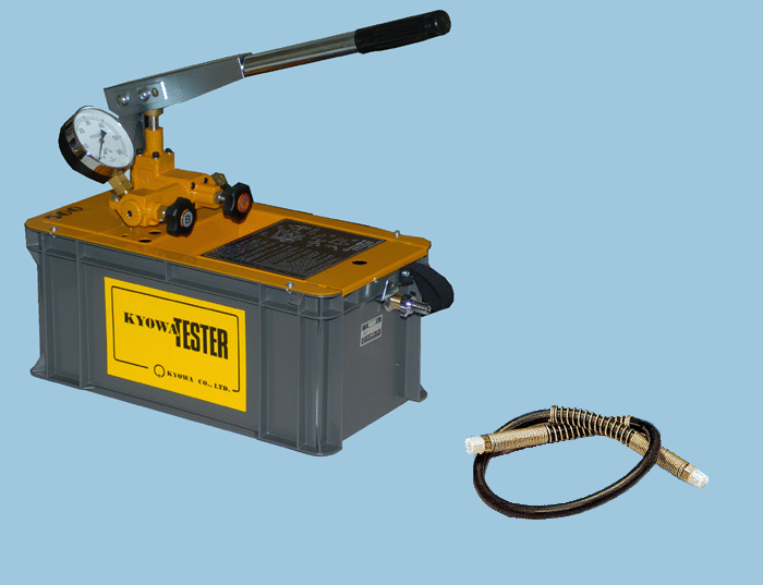 KYOWA Manual Hydraulic / Water Pressure Test Pump – T-50K-P (5MPa / 50 Bar, 4.5L Tank)