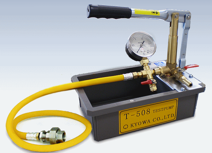 KYOWA Manual Hydraulic / Water Pressure Test Pump – T-50K-P (5MPa / 50 Bar, 4.5L Tank)