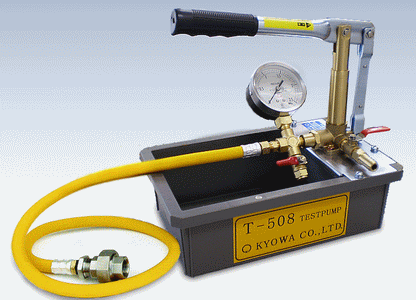 KYOWA Manual Hydraulic / Water Pressure Test Pump – T-50K-P (5MPa / 50 Bar, 4.5L Tank)