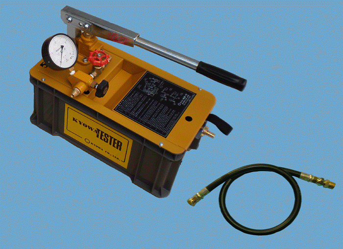 KYOWA Manual Hydraulic / Water Pressure Test Pump – T-50K-P (5MPa / 50 Bar, 4.5L Tank)